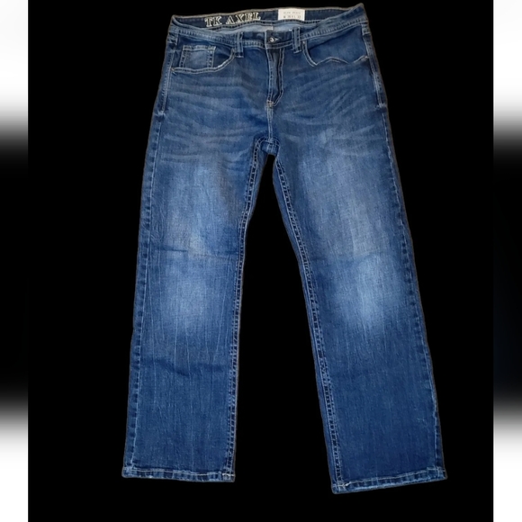 TK Axel Slim Boot Jeans 36x32 Faux Flap Back Pocket Strecth AXM80056 Eaton - Picture 4 of 12